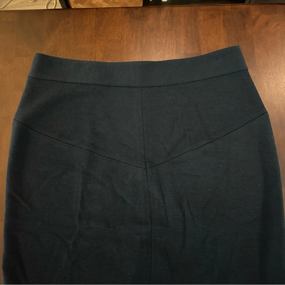 Diane von Furstenberg Martine Navy Blue Wool Blend Pencil Skirt Size 12 - Picture 5 of 10